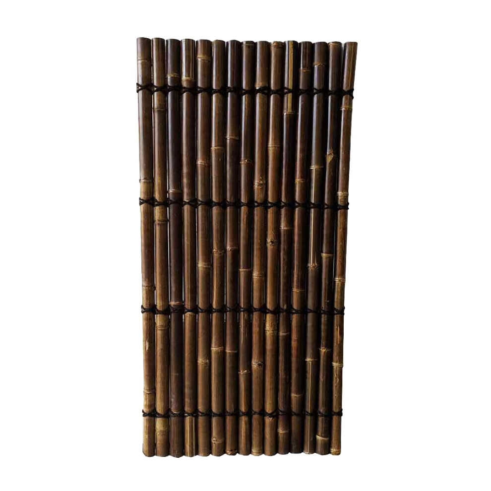Half Pole Fence Panel (Pack of 4) - Bamboo - L400 x W100 x H200 cm - Java Black