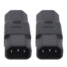 2 Stück IEC320 C14 zu IEC320 C21 Stromadapter IEC320 C14 auf C21 PDU USV-Verlängerung Stromstecker Adapter 10‑15A 125‑250V