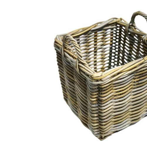 Wicker Log Basket Square (Set of 2) - Brown 1