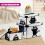 GEEZY GEEZY Storage Boxes with Lids Set of 3 Decorative Plastic Cat Theme Stacking Container 4
