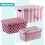 GEEZY GEEZY Decorative Storage Boxes with Lids Set of 3 Pink Plastic Stackable Containers 3