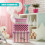 GEEZY GEEZY Decorative Storage Boxes with Lids Set of 3 Pink Plastic Stackable Containers 7