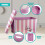 GEEZY GEEZY Decorative Storage Boxes with Lids Set of 3 Pink Plastic Stackable Containers 5