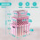 GEEZY GEEZY Decorative Storage Boxes with Lids Set of 3 Pink Plastic Stackable Containers 8