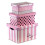 GEEZY GEEZY Decorative Storage Boxes with Lids Set of 3 Pink Plastic Stackable Containers 1