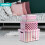GEEZY GEEZY Decorative Storage Boxes with Lids Set of 3 Pink Plastic Stackable Containers 2