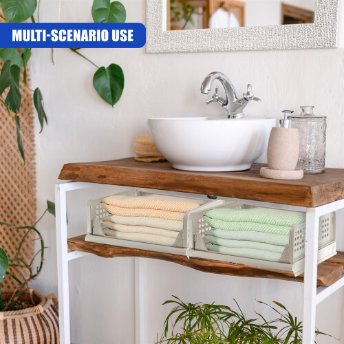 GEEZY GEEZY Storage Shelf Drawers for Wardrobe Closet Clothes Foldable Stackable Set of 4 1