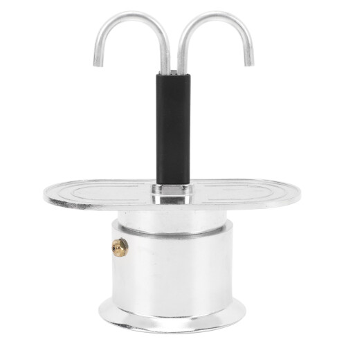 Cafetera de doble cabeza 100ml aluminio 16.5x7cm 2