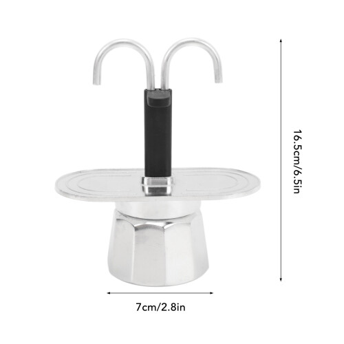 Cafetera de doble pico 100 ml Al 16.5x7cm plateada 1