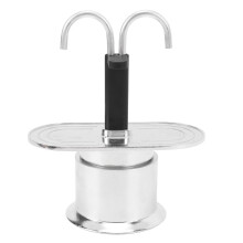 Cafetera de doble cabeza 100ml aluminio 16.5x7cm