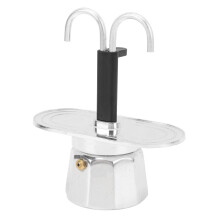 Cafetera de doble pico 100 ml Al 16.5x7cm plateada