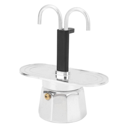 Cafetera de doble pico 100 ml Al 16.5x7cm plateada