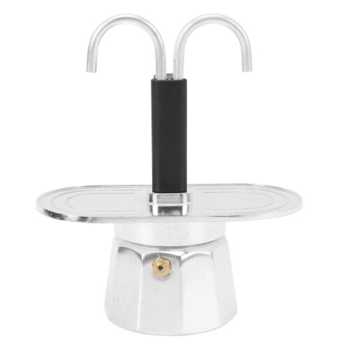 Cafetera de doble pico 100 ml Al 16.5x7cm plateada 2