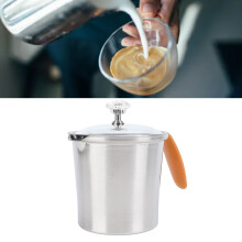 Tazza per schiumare latte, 500 ml, brocca argentata, 8,5  10 cm