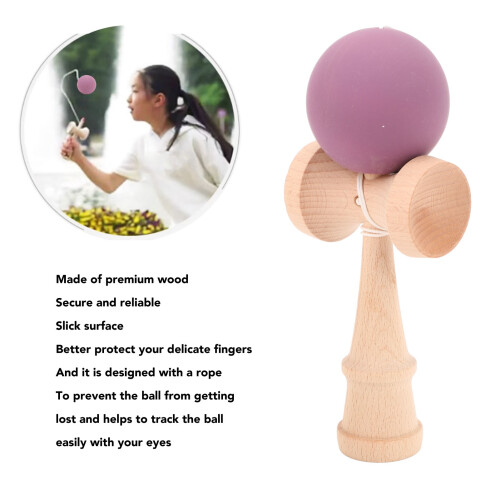 Kendama en bois de hêtre pourpre – Jouet portable de coordination main-œil 2