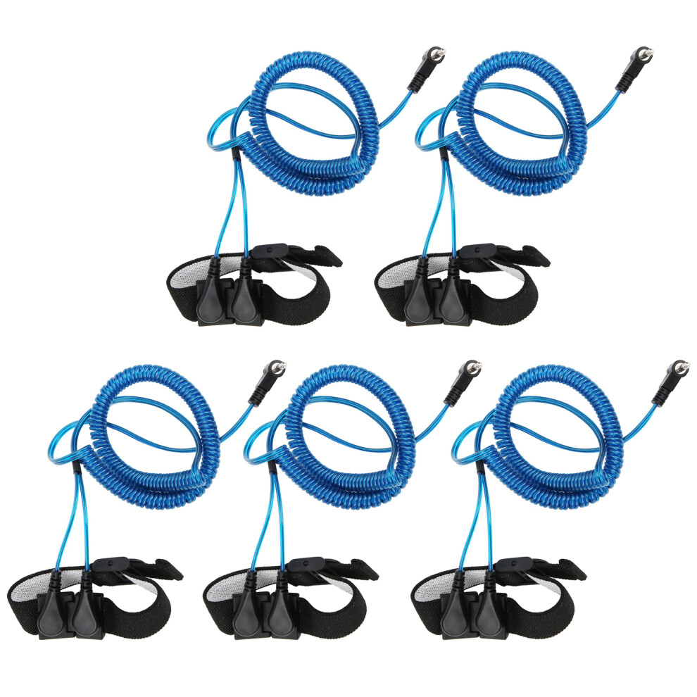 5Pcs Anti Static Wrist Straps, 2M Electrostatic Control Bracelets 7891333615664