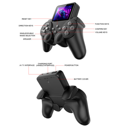 Console di gioco portatile da 3,0 pollici 1020 mAh ABS 2