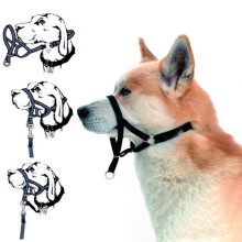 Hundemaulmünze mit Zugarms, verstellbares Hundehalter-Halsband, Halfter, schützt vor Beißen, Bellen und Entlaufen S