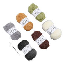 6 rotoli di filato Scrubby Yarn Sparkle Glitter tonalità terrose