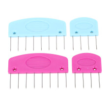 20 Pcs Knit Blocking Comb Set for Sweater & Scarf, Plastic & Steel, Blue & Purple