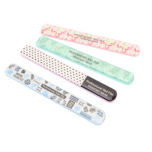 Lot de 4 limes à ongles en acier inoxydable, antidérapantes et rectangulaires