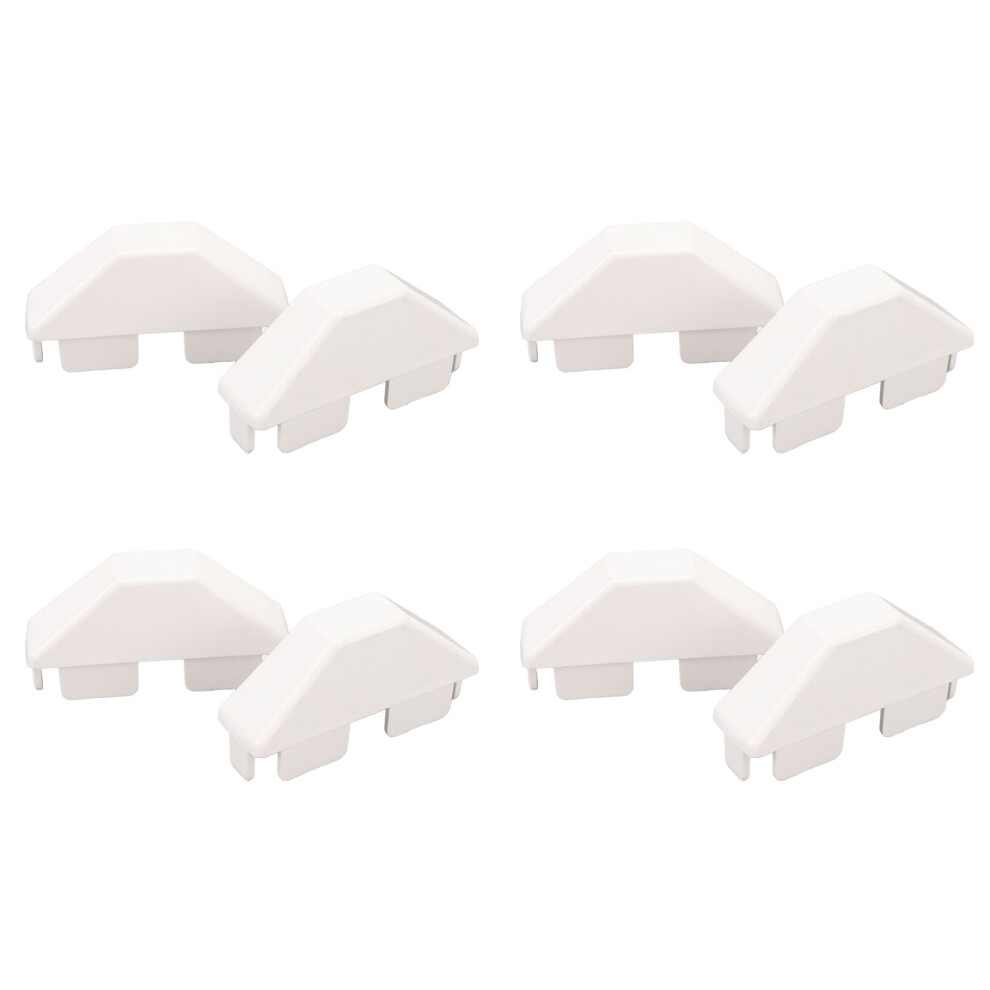 8Pcs White Pvc Picket Fence Cap, Windproof & Rainproof Outdoor Decor 8701333628078