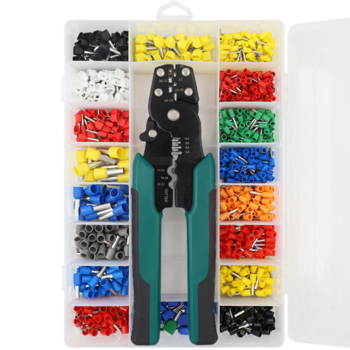 Kit de ferrules de crimpado, 960 piezas, 0,5-10 mm², 18 tipos