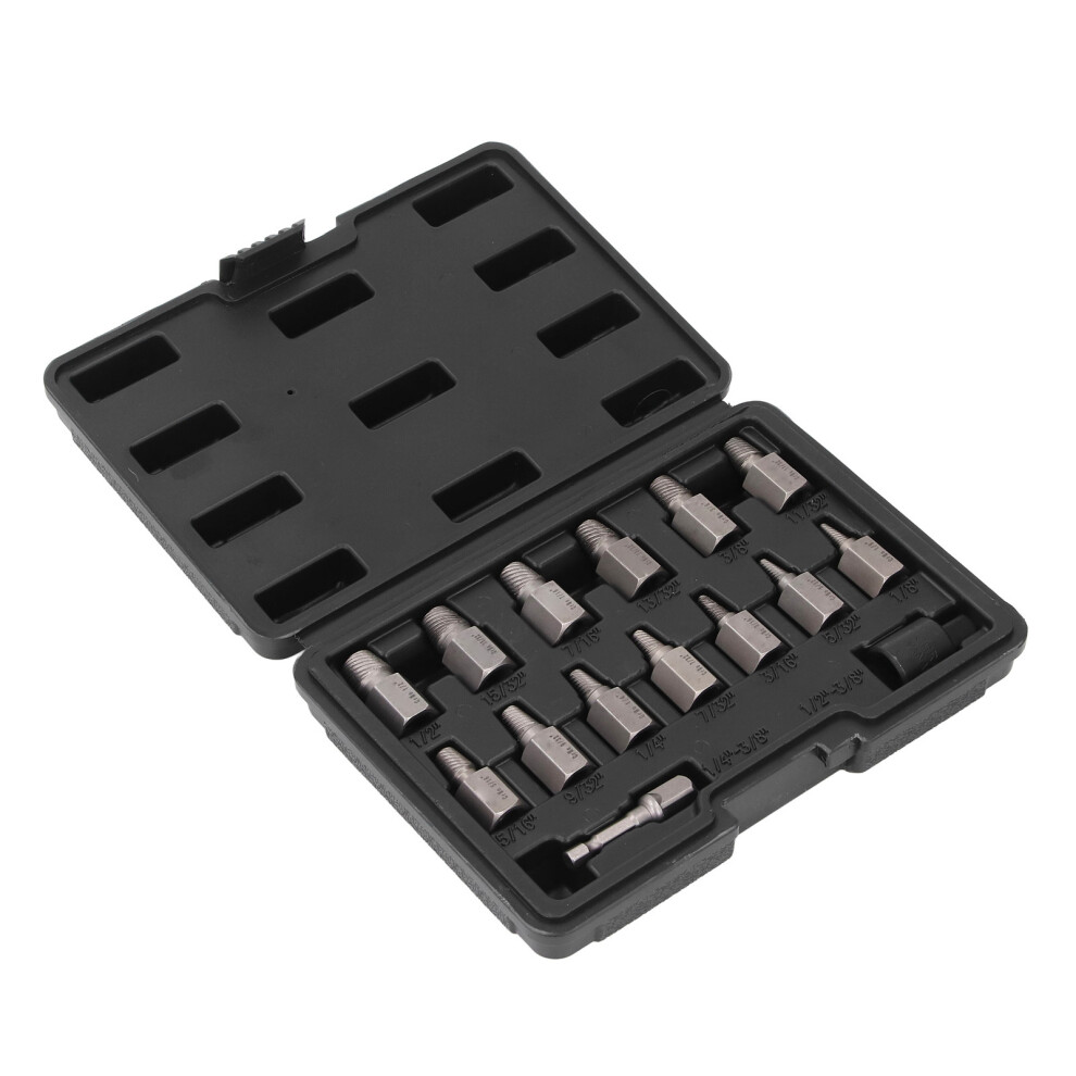 15Pcs High Carbon Steel Damaged Screw Extractor Kit 3/8In Drive 7631333640149