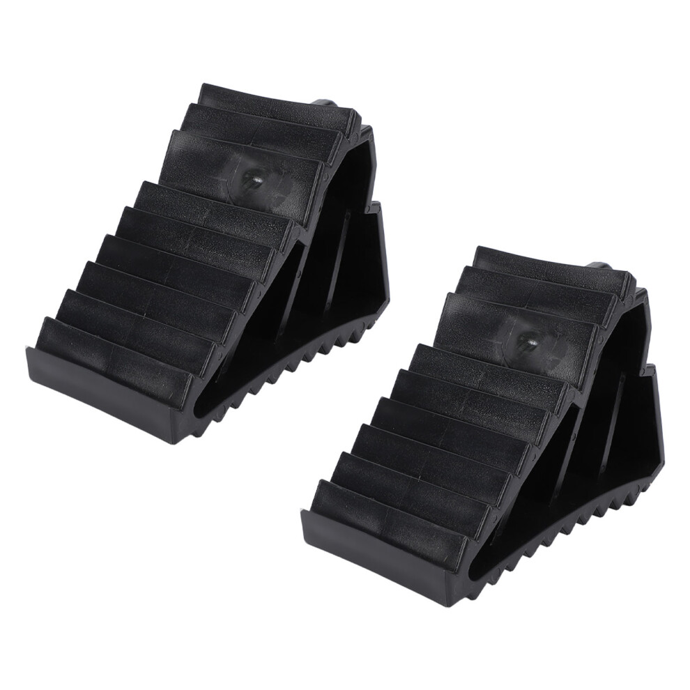 2Pcs Anti Slip Pe Wheel Chocks With Handles For Trailer & Truck 8741333645057