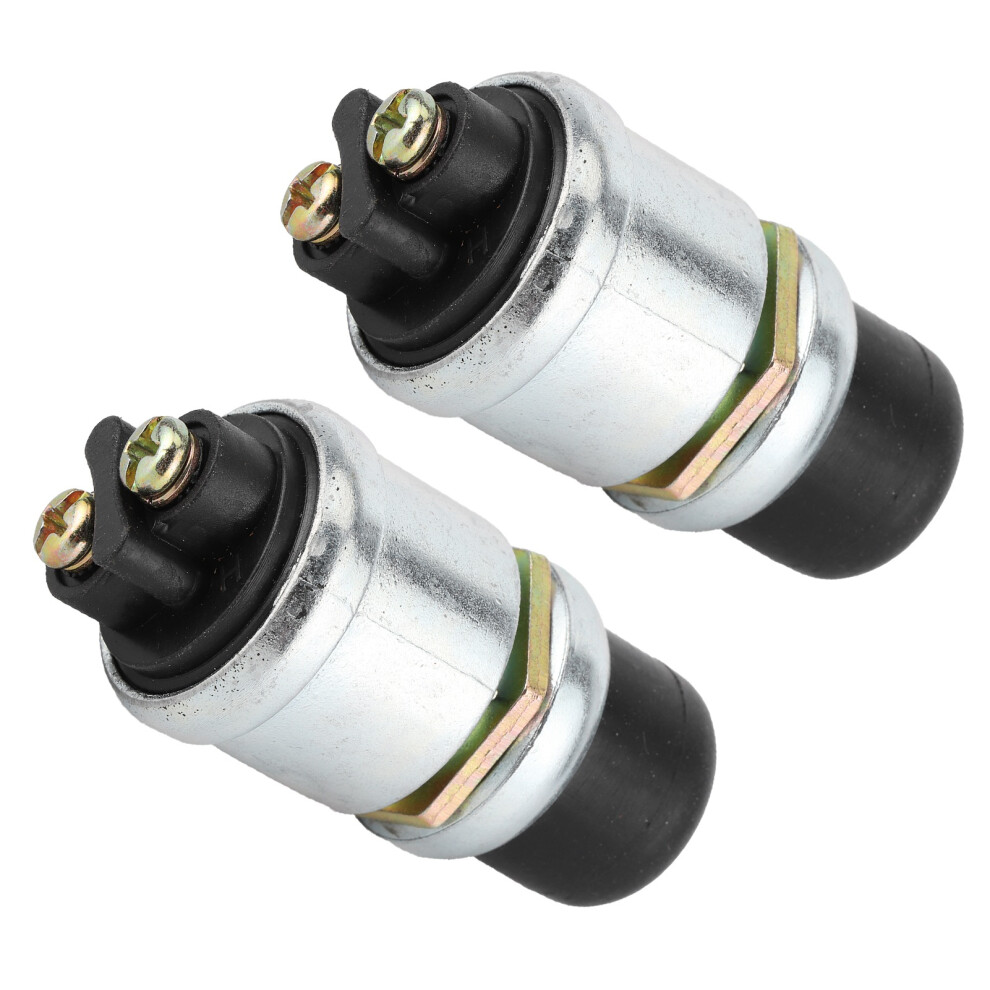 2Pcs Waterproof Spst Push Button Switch 50A 12V Car Boat Black/Silver 9491333645395