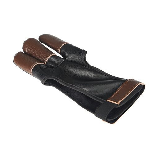 3-Finger-Schutz Bogenschießhandschuhe, Schwarz-Braun, S-XL 1