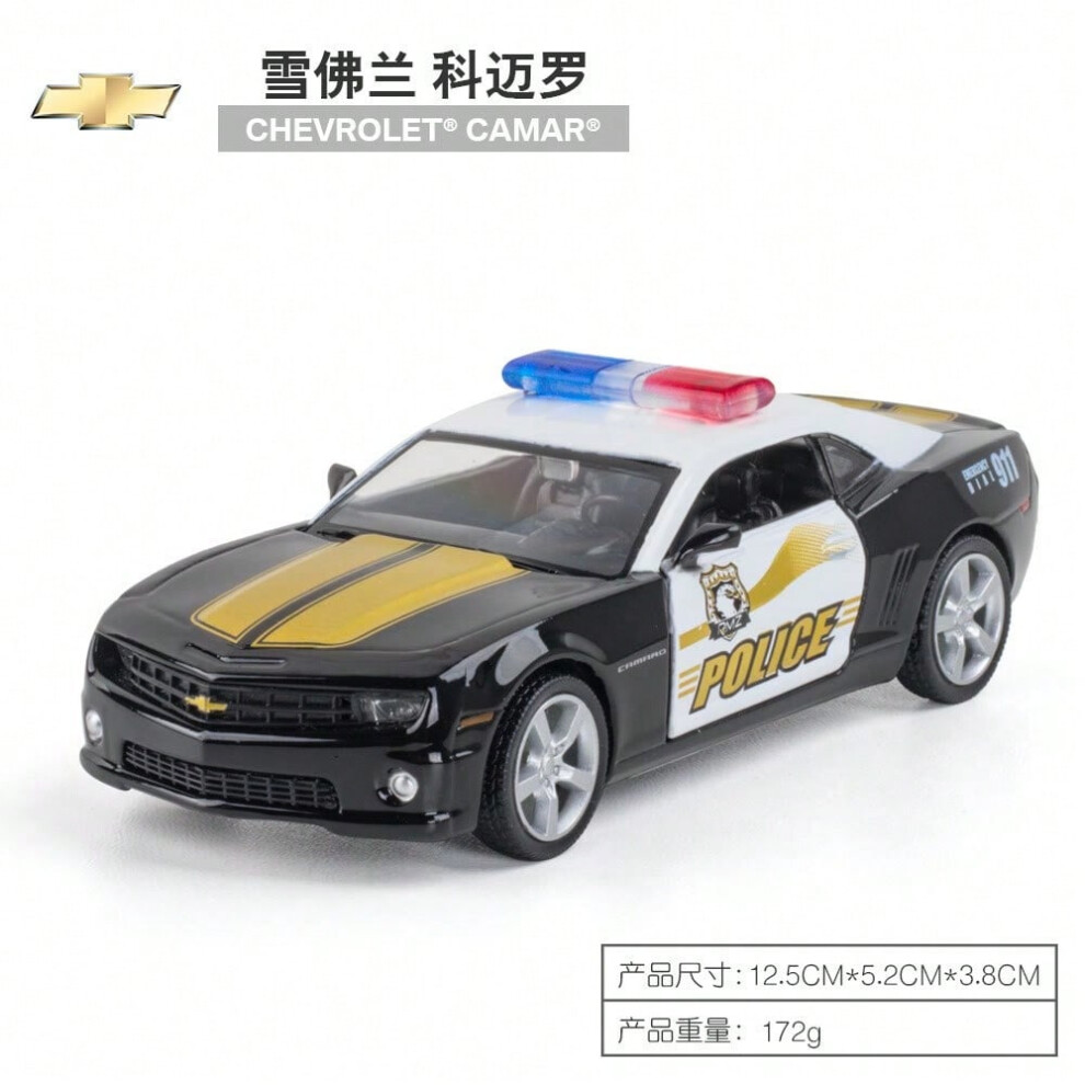 (554005P Chevrolet Camaro Police Car) 1:36 American police car Mustang Dodge Ford children's toy alloy car model ornaments-image-OPC-PJCFXZG-NEW