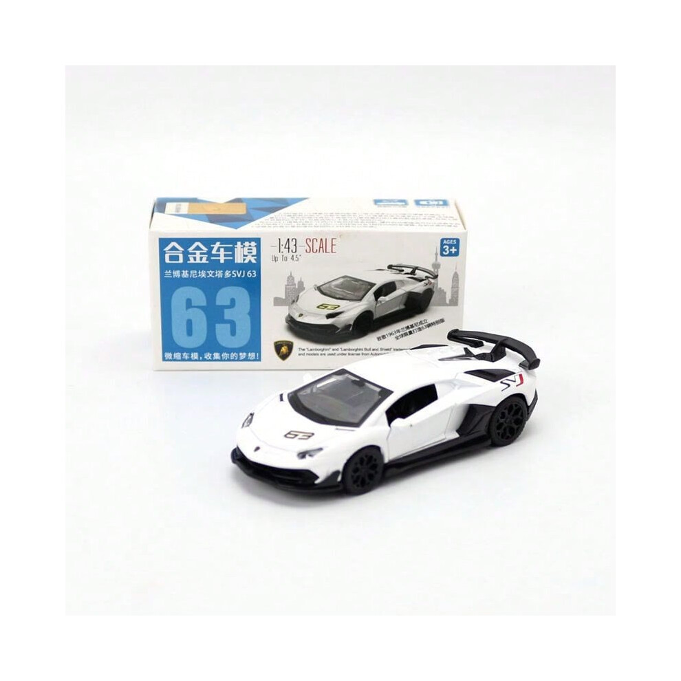 (Aventador-White) 83 Color Amber Alloy 1:43 Matchbox Pocket Car Mercedes-Benz Audi Volkswagen Children's Toy Model Ornaments-image-OPC-PJCFYCK-NEW