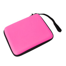 Custodia da trasporto per 2DS con 8 vani per schede di gioco, guscio rigido, borsa da viaggio rosa.