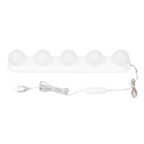 LED Vanity Mirror Lights 5 Bulbs 3 Color Temp, Dimmable USB