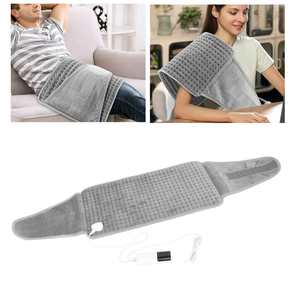 Electric Heated Waist Belt 75W 9 Levels & Timer, Silver Grey