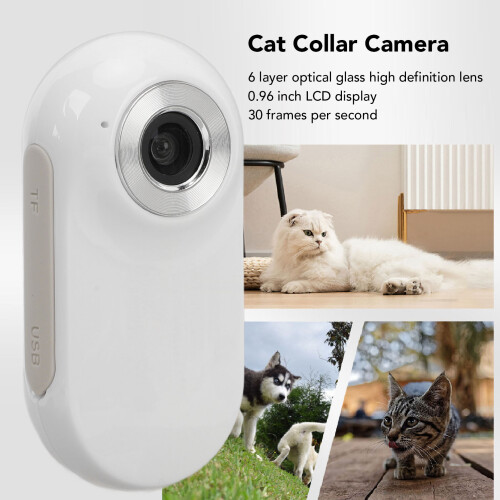 Caméra pour collier de chat 0,96 pouce LCD 1080P jusqu'à 128 Go 2