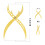 3 pezzi Righello stencil per sopracciglia, 14,5 cm, Oro rosa/Oro 9