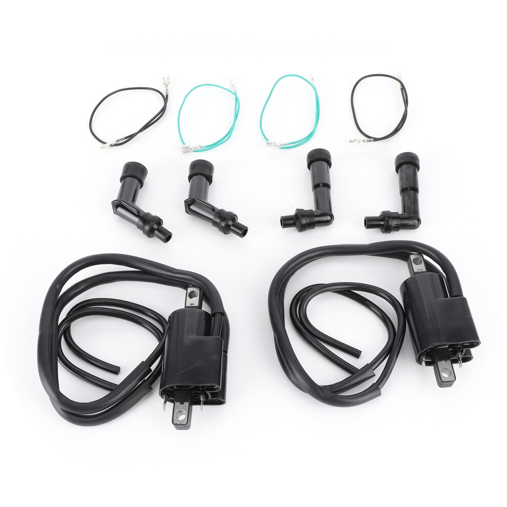 Ignition Coil & Spark Plug Cap Set For Honda Cb350f Cb400f Cb500 Cb550, Black 5051333660060