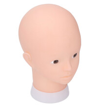 PVC glatzköpfiger Mannequinkopf - 53 cm Umfang, 26 cm Höhe, Hautfarbe