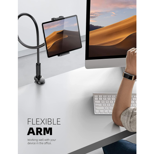 Zwanenhals Tablethouder 360 Verstelbare Tabletstandaard Flexibele Arm Tablethouder Klem Compatibel - Zwart 1