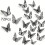 72 pcs 3D black butterfly wall stickers - removable &amp;amp; reusable, sparkly 1