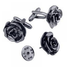 (2 pezzi) Gemelli a forma di rosa per donna e uomo con confezione regalo, perfetti per camicie francesi e abiti da smoking