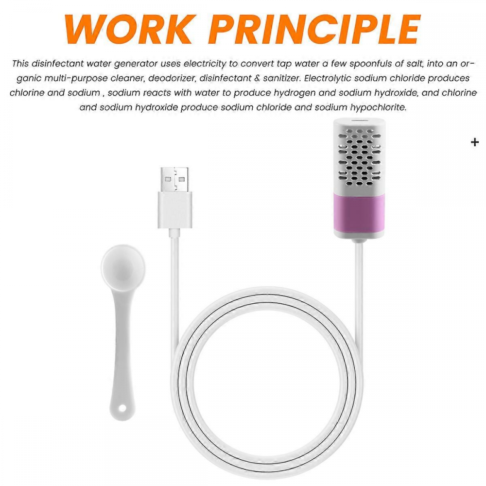 Générateur D'acide Hypochloreux Portable - Fait Du Désinfectant Avec Eau Et Sel, 300 Ml, 3 Modes, USB