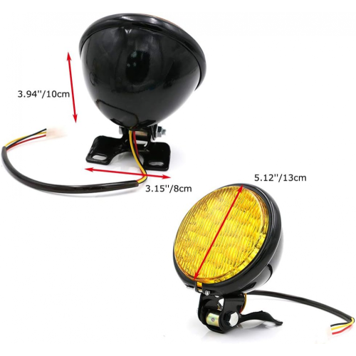 35W Motorrad LED Scheinwerfer Universal Motorrad Retro Scheinwerfer DC 12V Roller Runde Scheinwerfer Her 2