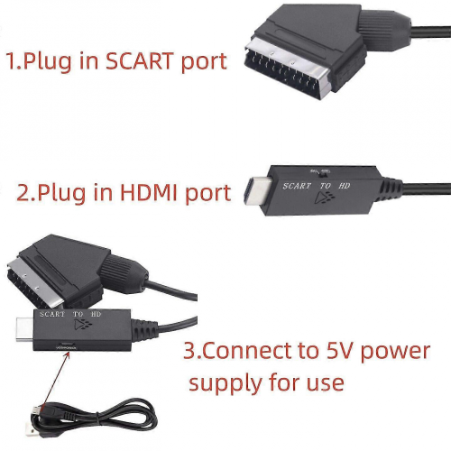 Μετατροπέας SCART σε HDMI Προσαρμογέας SCART σε HDMI Μετατροπέας βίντεο Ήχου Καλώδιο βίντε 2