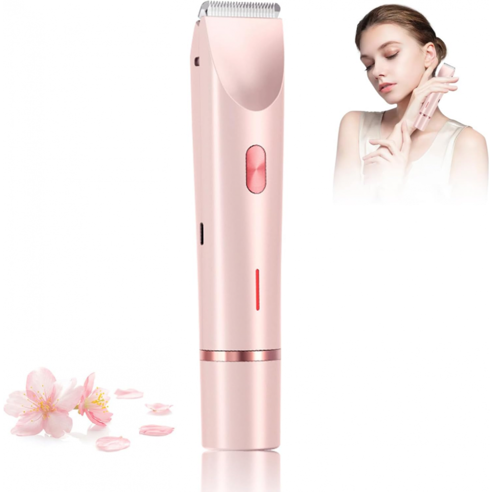 Painless Hair Removal Trimmer for Sensitive Areas Like Bikini Area or Arms, 2 in 1 Shaver Baby Hair Epilator