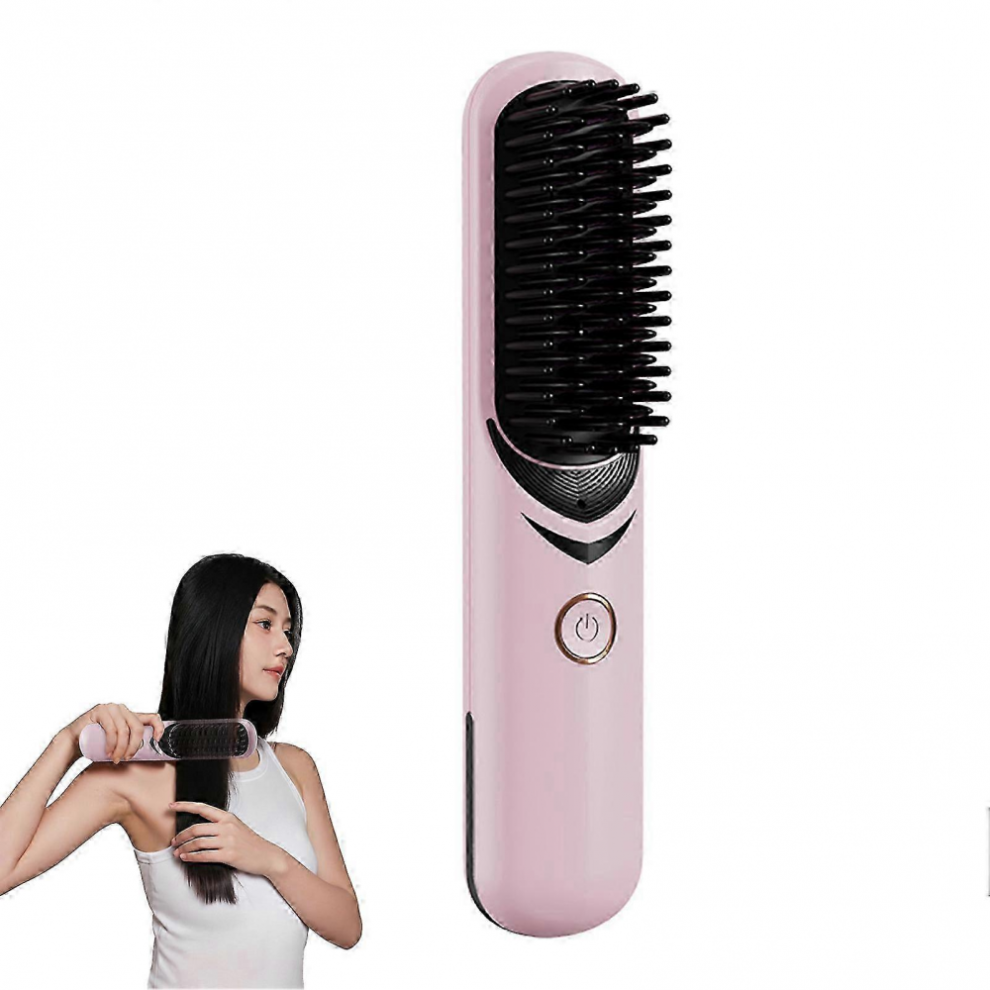 Hair Straightener, Straightener, Cordless Hair Straightener, 3 Temp Adjustable Fast Heating--Pink
