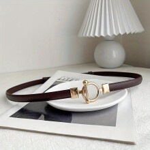 Adjustable Leather Belt For Women With Metal Buckle - Versatile Waist Belt For Dresses , OT sa