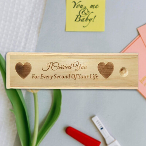 Wooden pregnancy test storage box